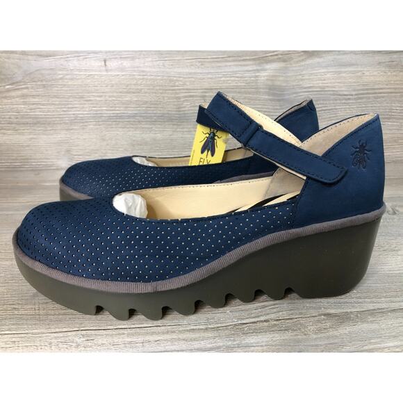 Fly London Bawa BAWA581FLY-001 Womens Blue Leather Mary Jane Flats Shoes 40 - Picture 5 of 7